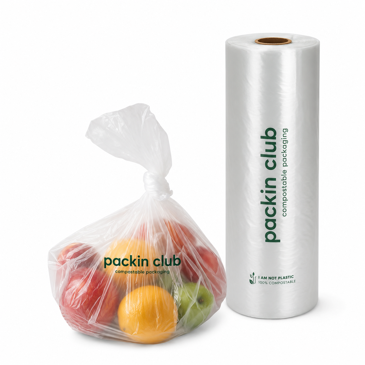 Compostable Grocery Bags — compostable packaging by Packin Club