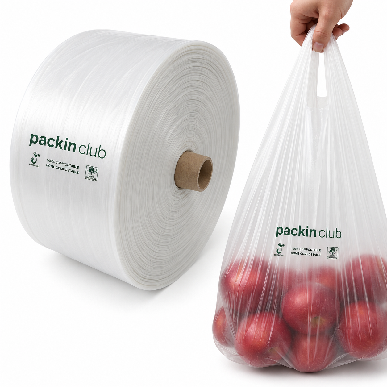 Compostable Carry Bags on Roll