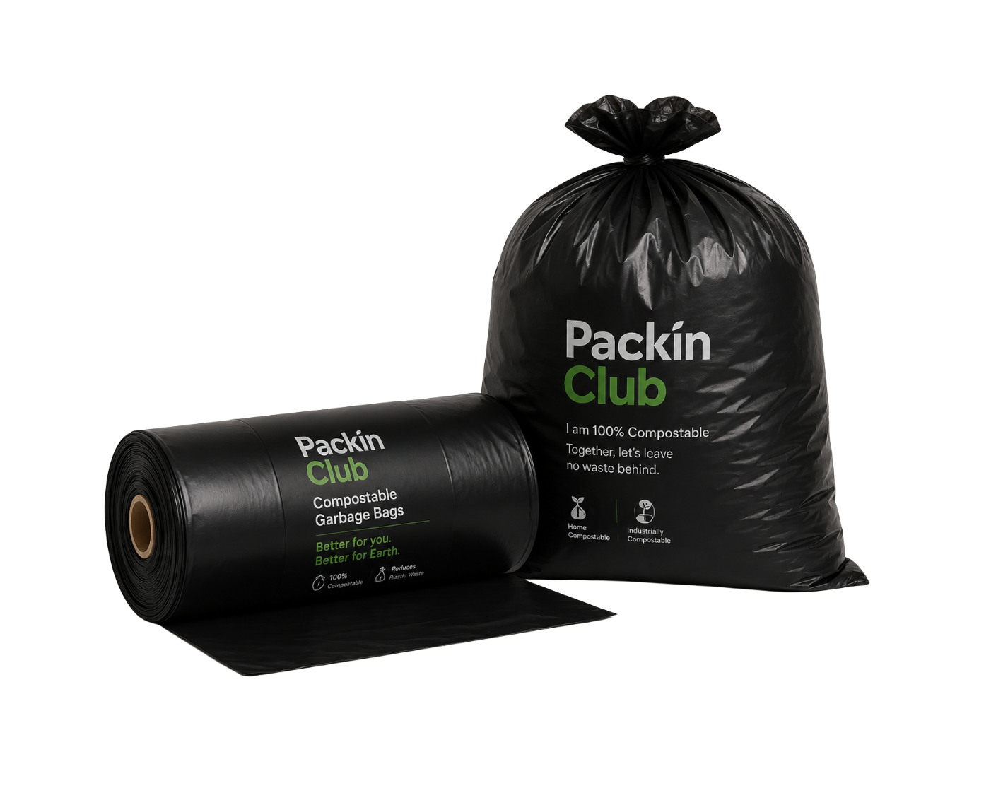 Compostable Garbage Bag on Roll — compostable packaging by Packin Club