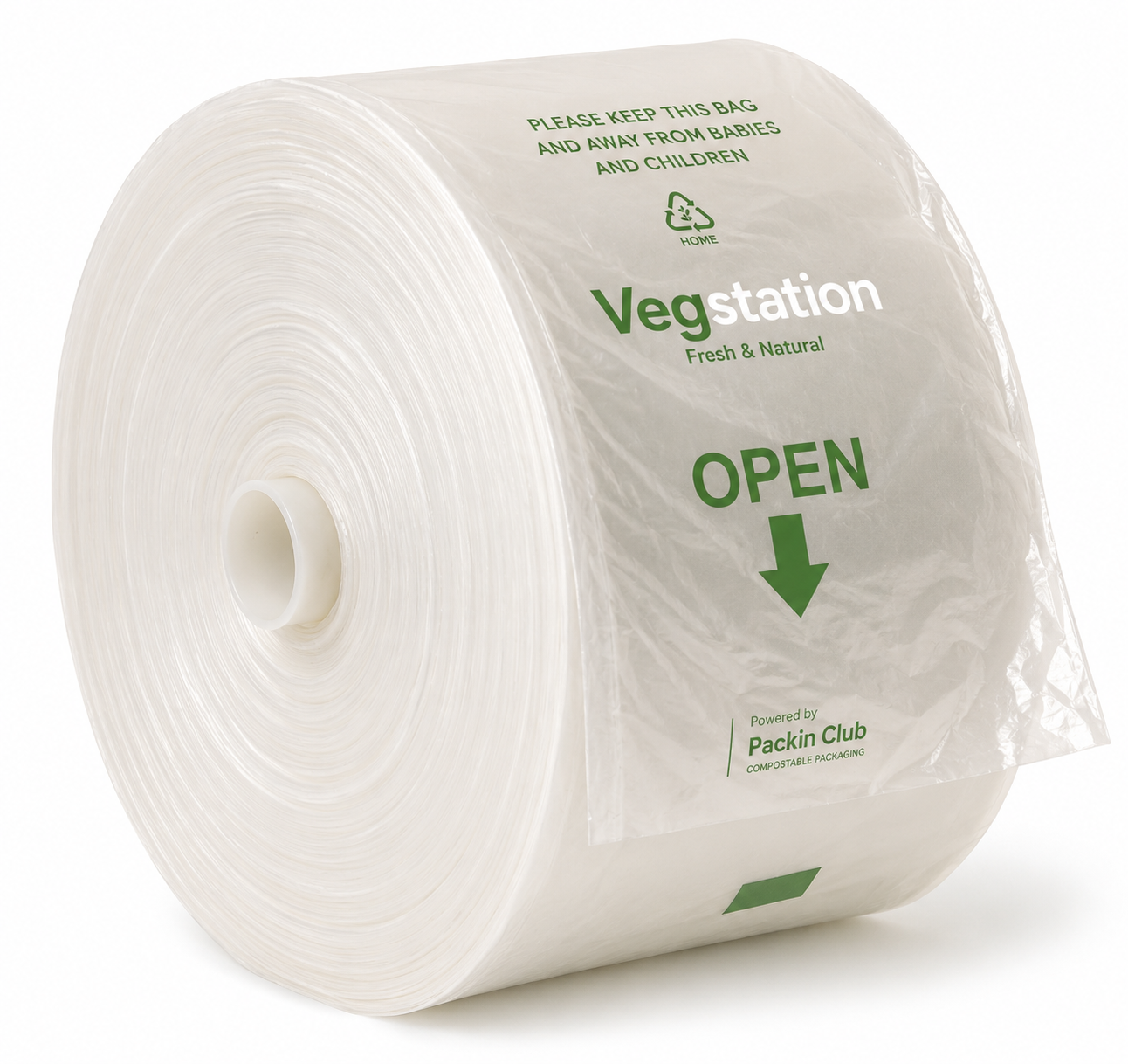 Compostable Grocery Bags on Roll — compostable packaging by Packin Club