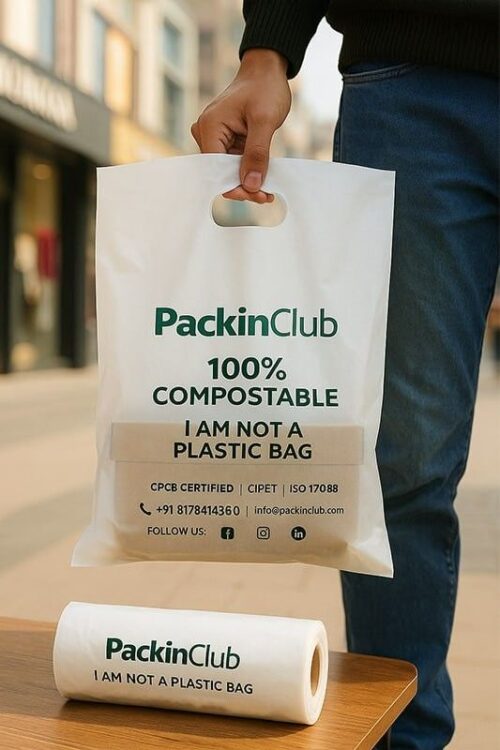 Compostable D-Cut Shopping Bags - Image 5