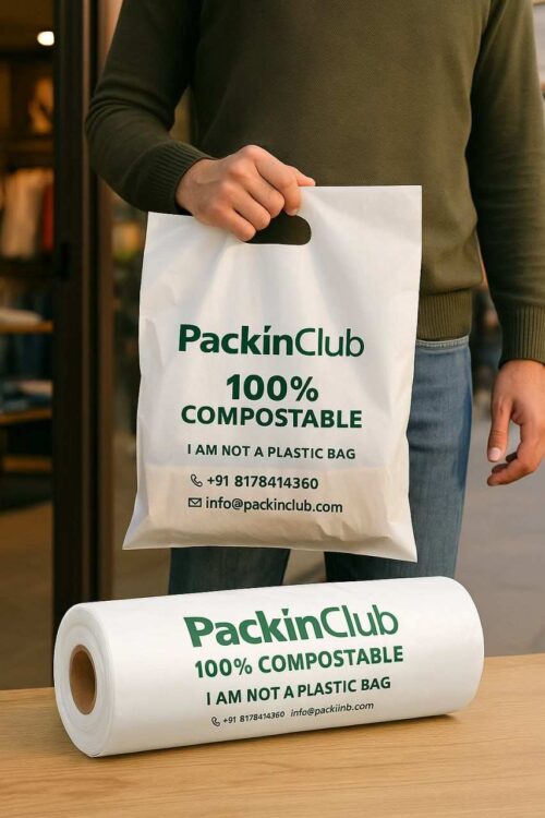 Compostable D-Cut Shopping Bags - Image 14