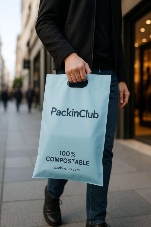 Compostable D-Cut Shopping Bags - Image 10