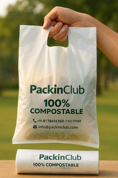 Compostable D-Cut Shopping Bags - Image 2